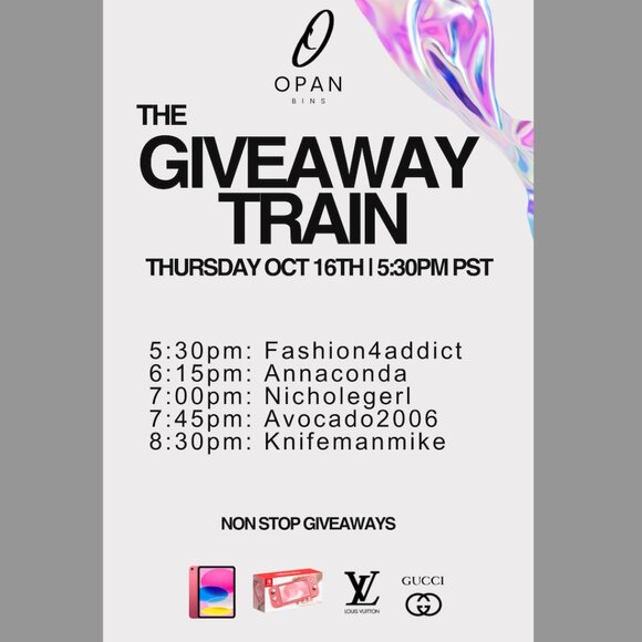 The GIVEAWAY Train | Thursday October 16th | 5:30pm - Picture 1 of 8